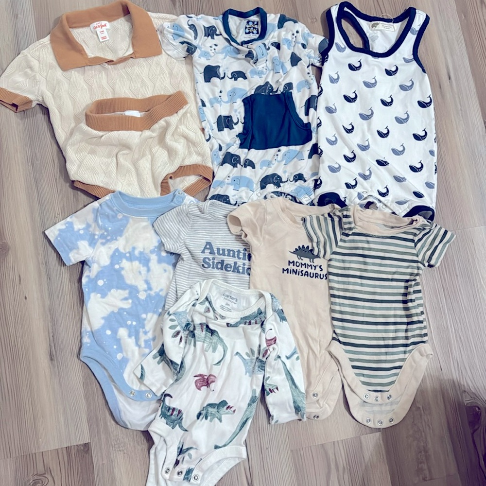 Baby boy cute outfits and bodysuits 3-6 months